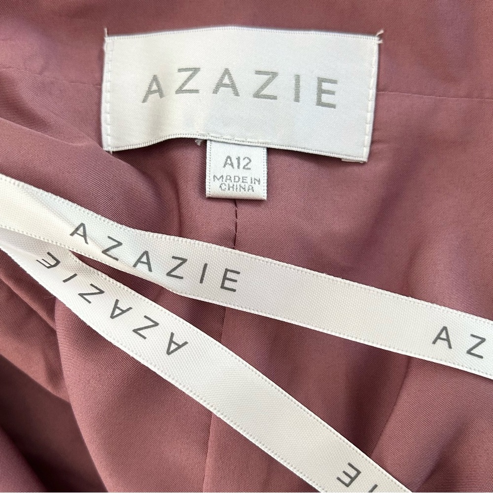 AZAZIE Lennon A-Line Lace Strappy Back Chiffon Dress, Amethyst 12 NWT - Picture 5 of 13